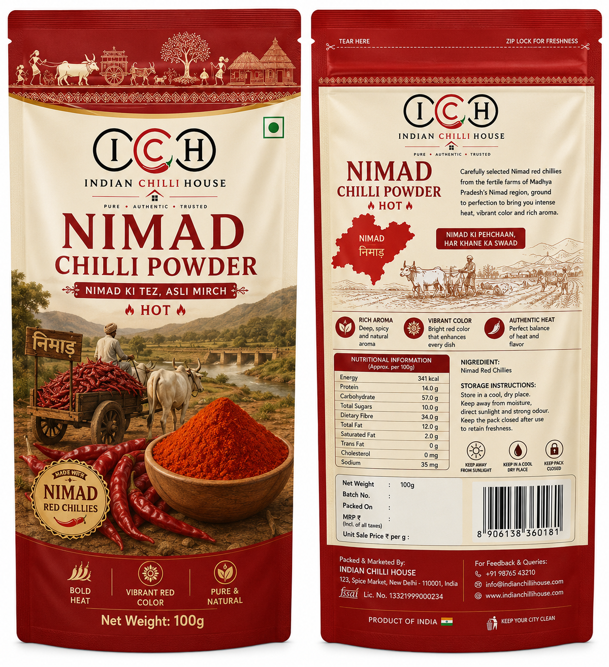 Nimad Chilli Powder pack